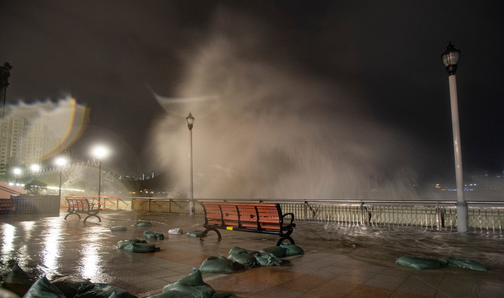 Storm aan de kust van China